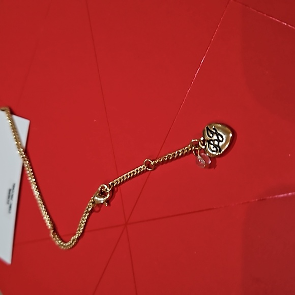 Betsey Johnson Dog Pendant Necklace CZ Crystals Gold Tone Chain NWT - Picture 9 of 11